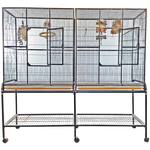 A&E A&E  Double Flight Cage with Divider Platinum 64"x21"