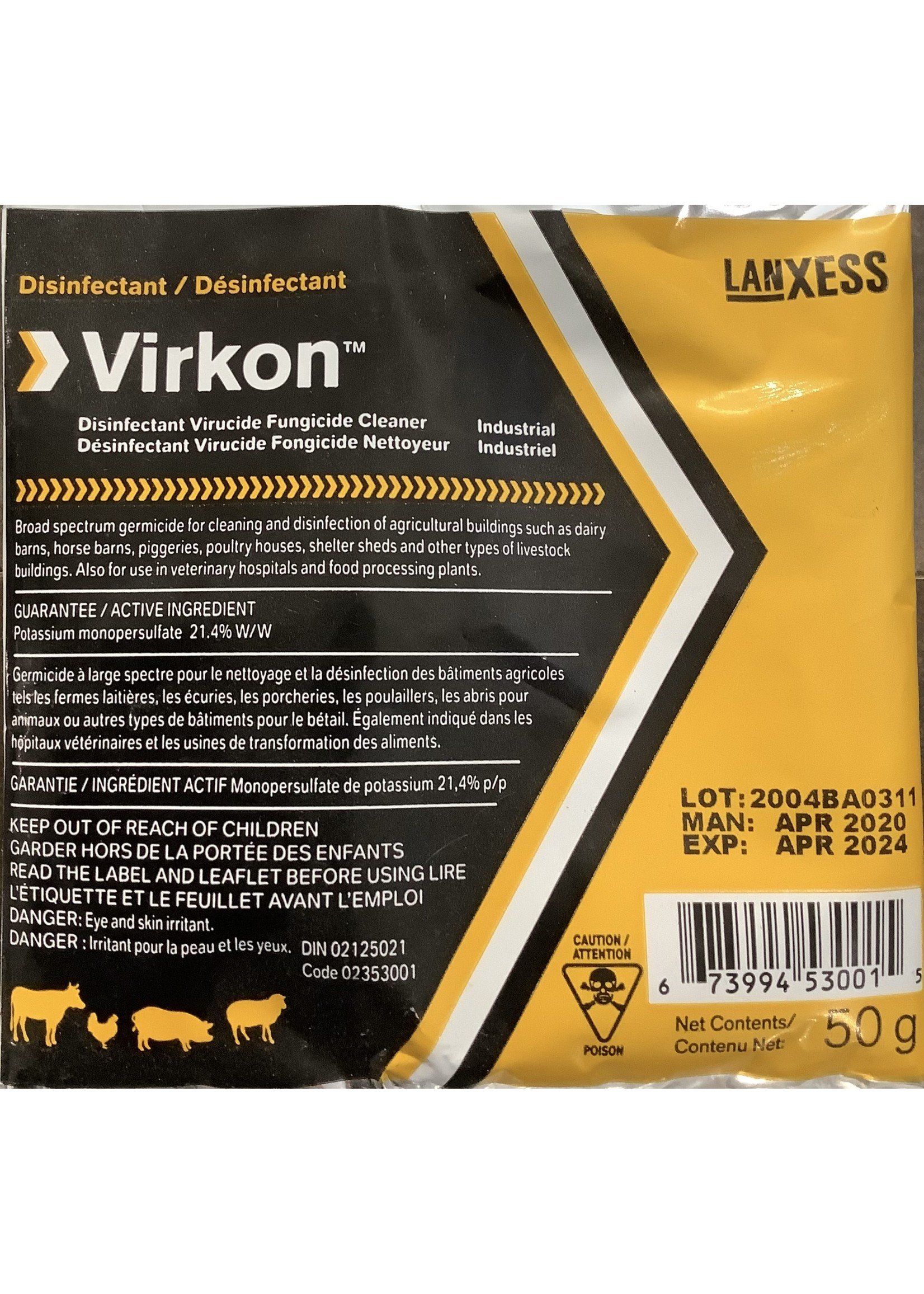 Virkon VIRKON 50g POWDER (BACTERIAL DISINFECTANT)