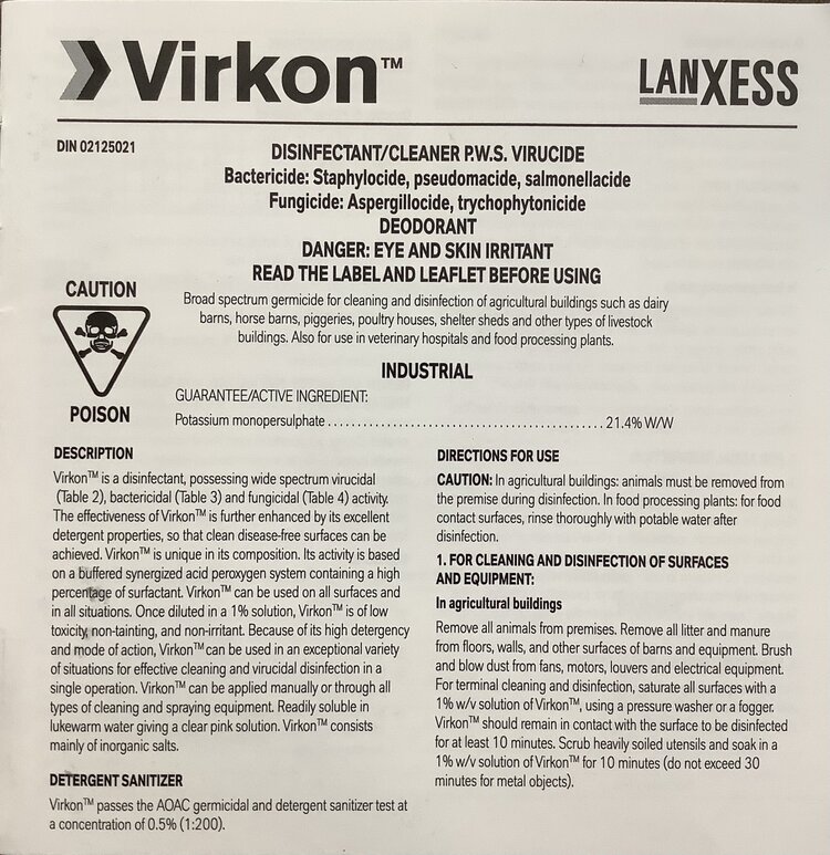 Virkon VIRKON 50g POWDER (BACTERIAL DISINFECTANT)