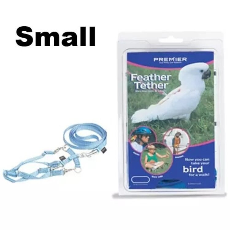 Premier Feather Tether Bird Harness and Leash Small Royal Blue