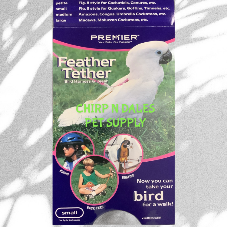 Premier Feather Tether Bird Harness and Leash Small Green
