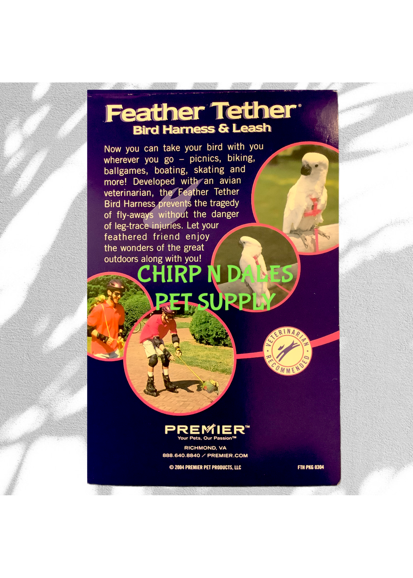 Premier Feather Tether Bird Harness and Leash Small Green