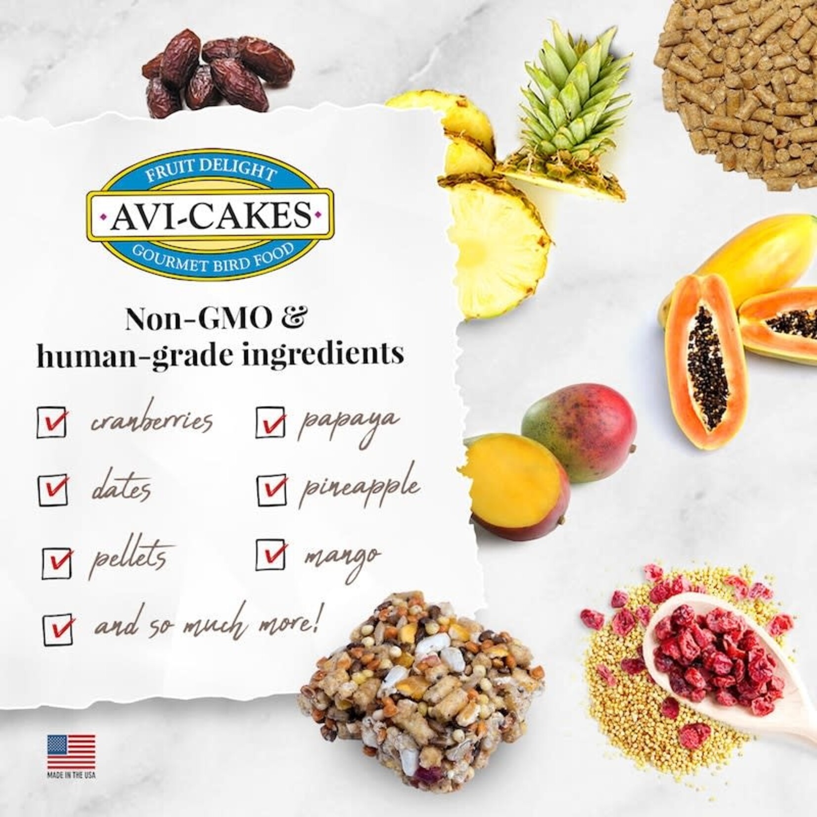 Lafeber's Lafeber Fruit Delight Avi-Cakes for Small Birds 8oz