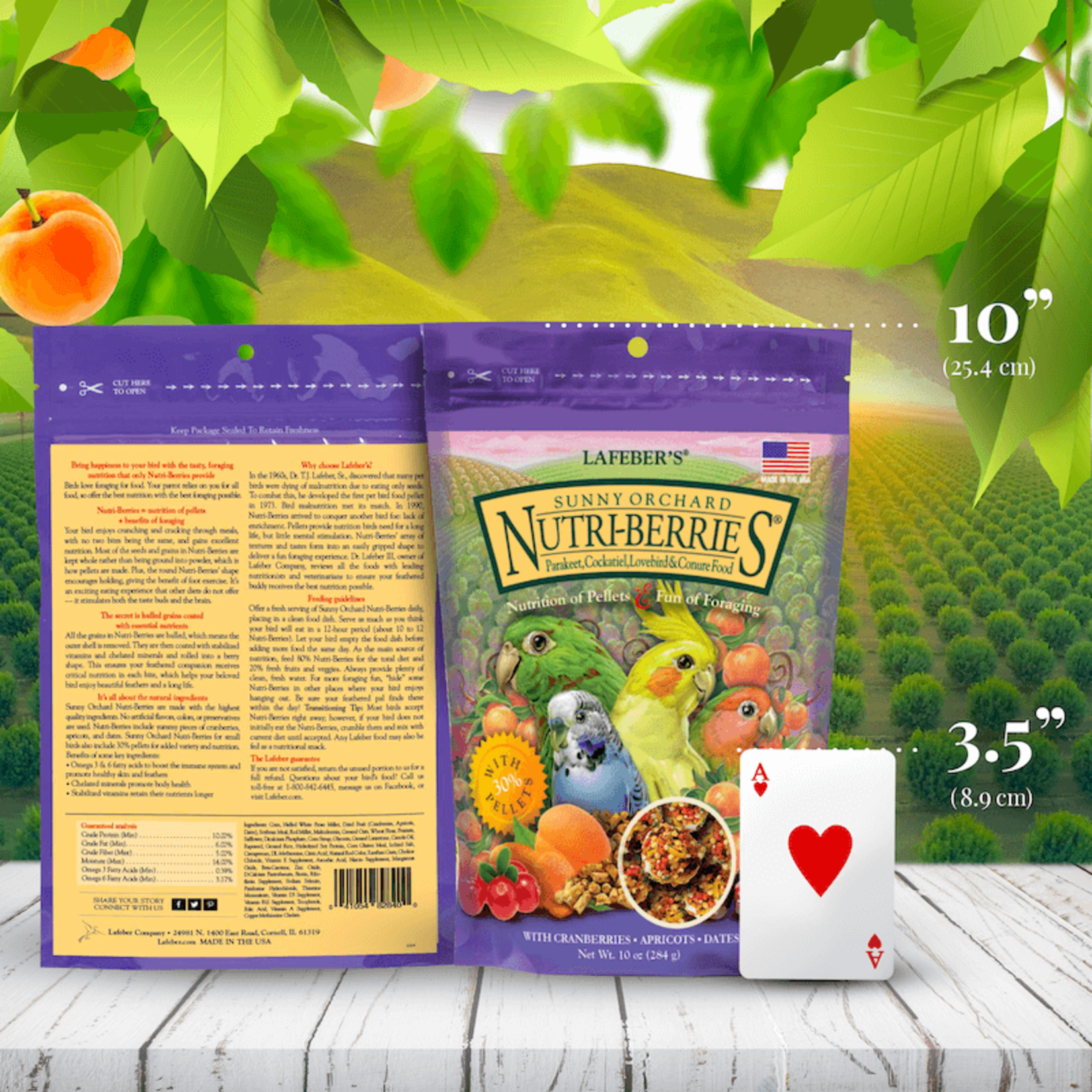 Lafeber's Lafeber Nutri-Berries Sunny Orchard Parakeet, Cockatiel, Lovebird & Conure (10oz)