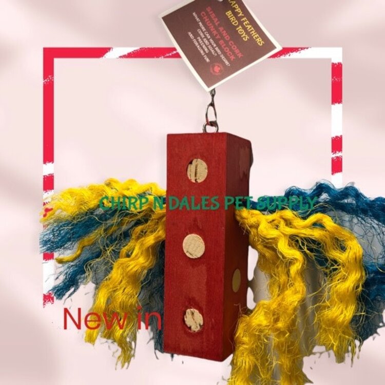 Happy Feathers Happy Feathers Sisal & Cork Chunky Block Assorted Colours