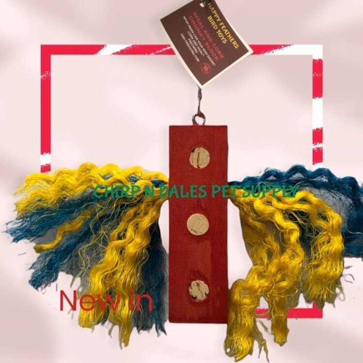 Happy Feathers Happy Feathers Sisal & Cork Chunky Block Assorted Colours