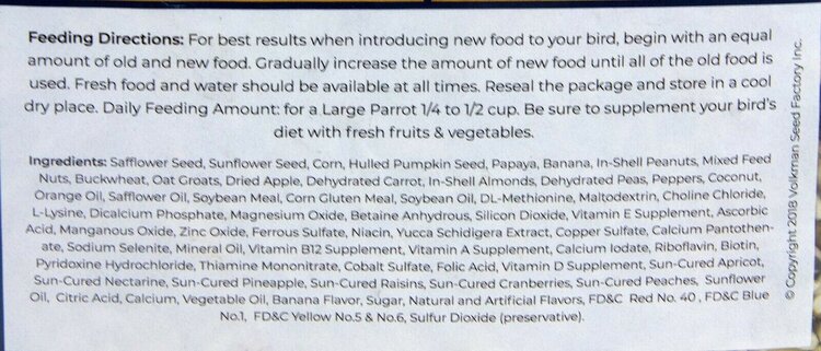 Volkmans Volkmans Featherglow Large Parrot  (4lb)