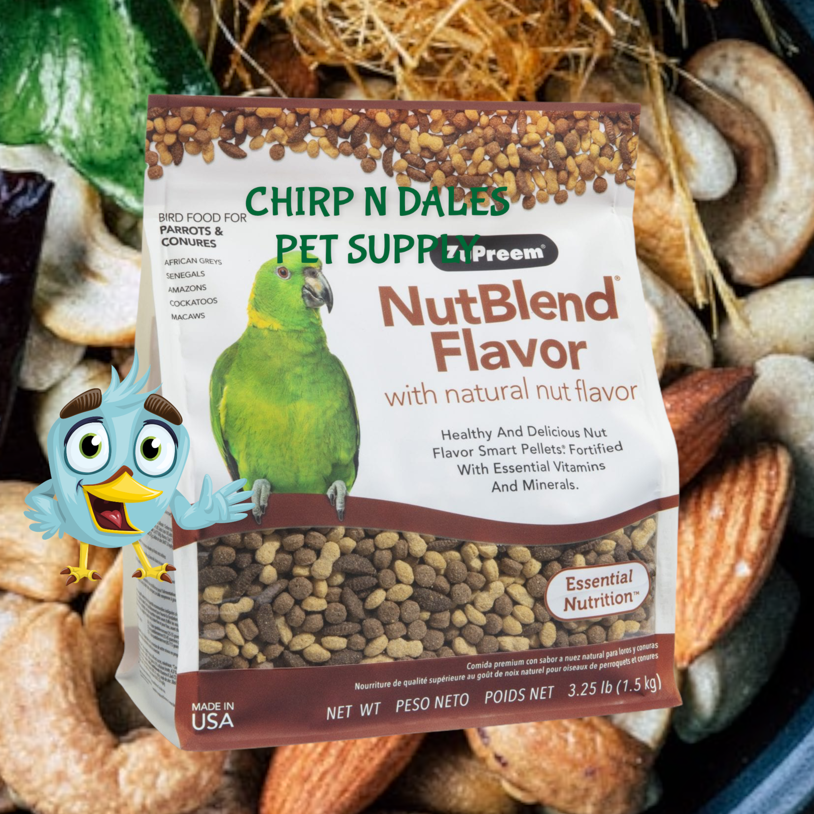 Zupreem Zupreem NutBlend  Parrots and Conures(1 lb) 172 Try Me Sample