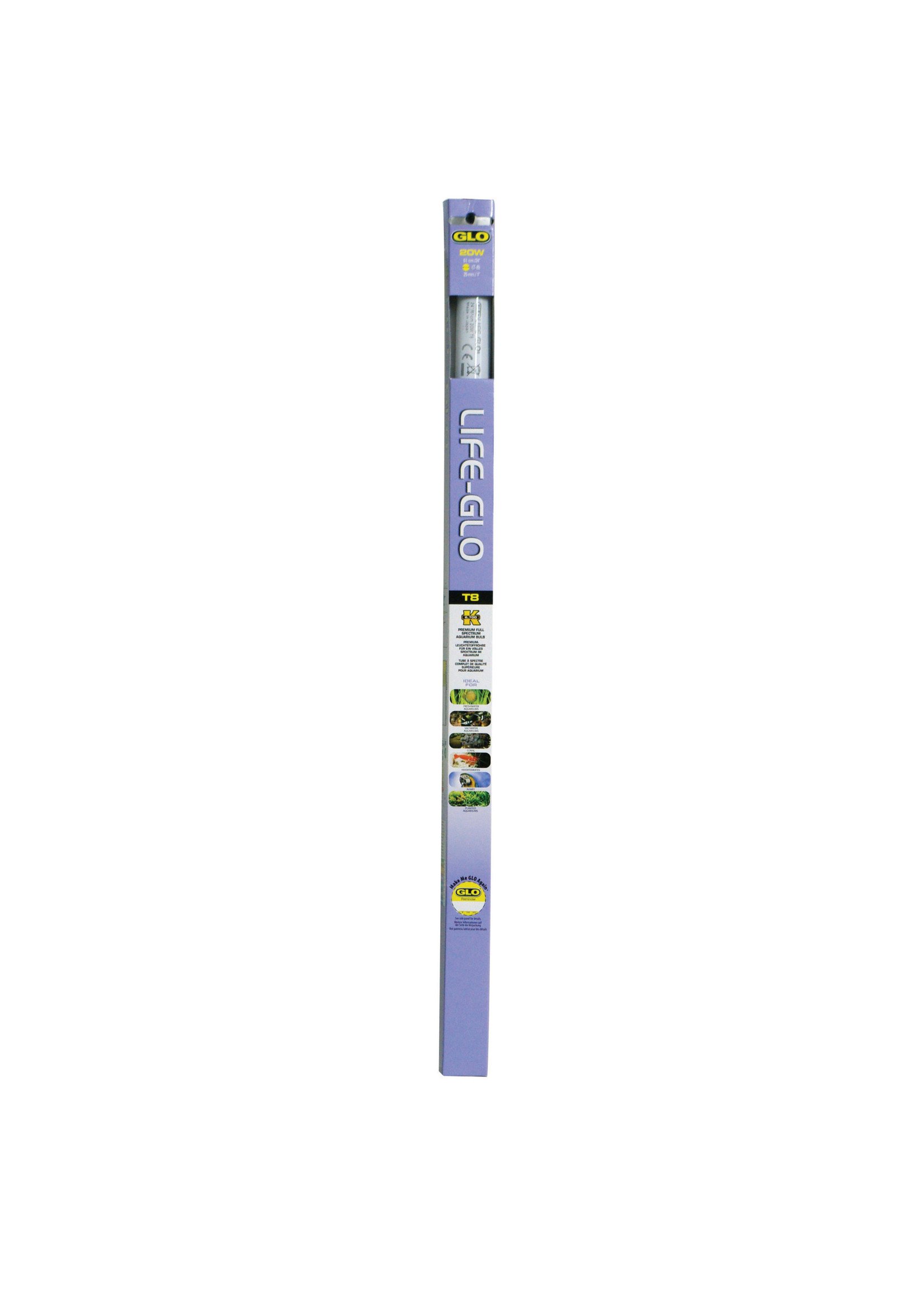 Hagen Hagen Life-GLO T8 Fluorescent Aquarium Bulb, 20 W, 61 cm x 2.5 cm (24 in x 1 in)