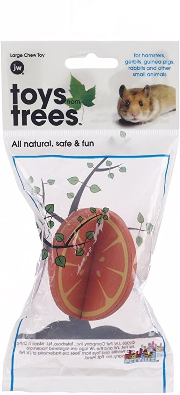 JW  Toys from Trees Orange Small Animal Toy, Large