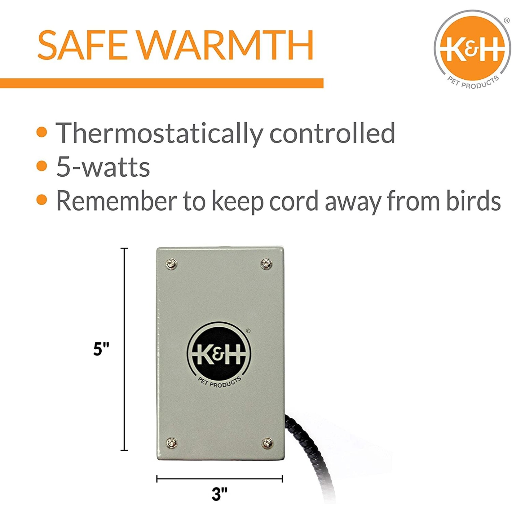 K&H Pet  Snuggle-Up Bird Warmer Amazons< Greys and Larger sized Birds