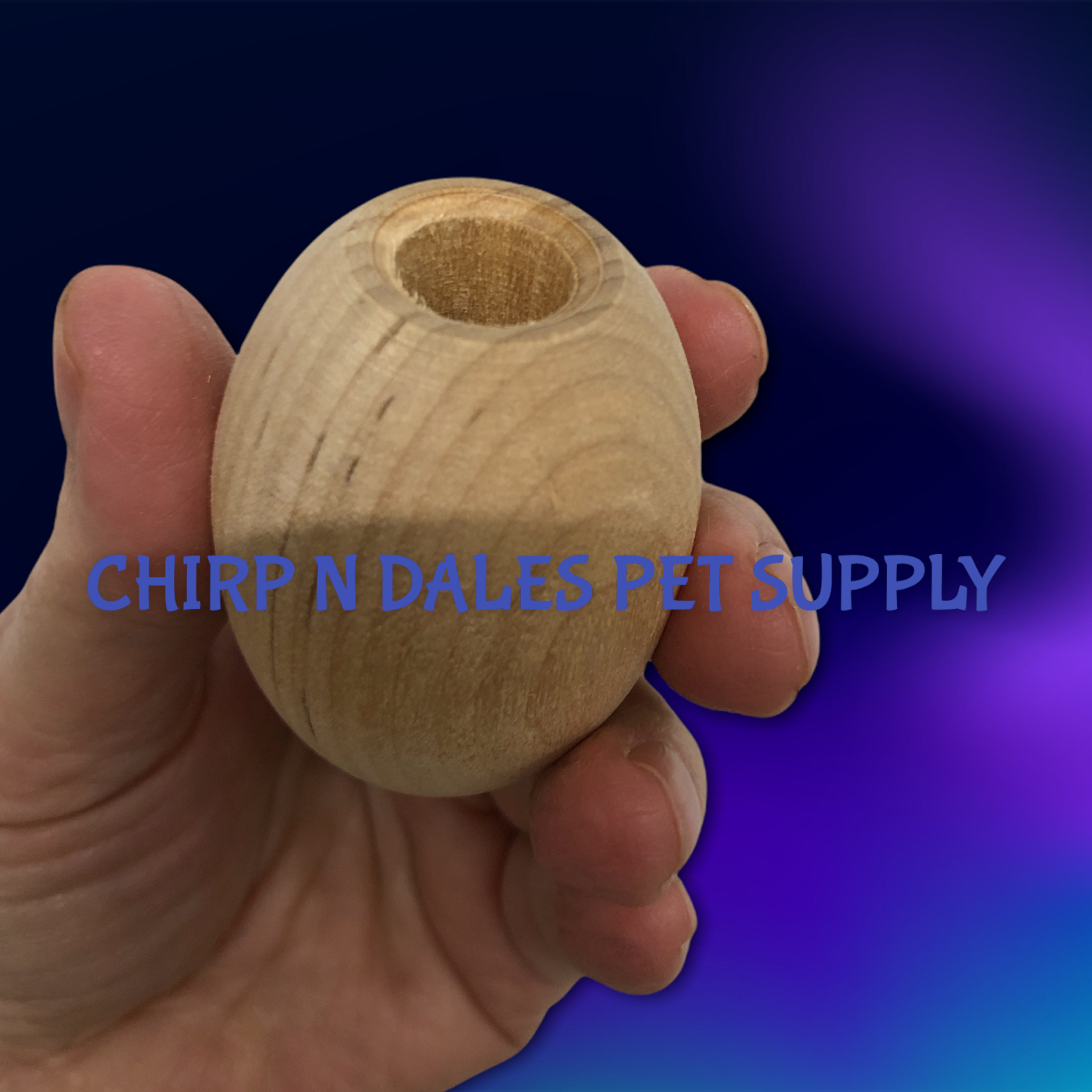 Jumbo Hardwood Oval Balls 2"  X  1 & 1/2" With 1/2" Drilled Hole