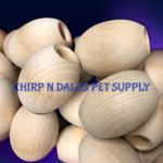 Jumbo Hardwood Oval Balls 2"  X  1 & 1/2" With 1/2" Drilled Hole