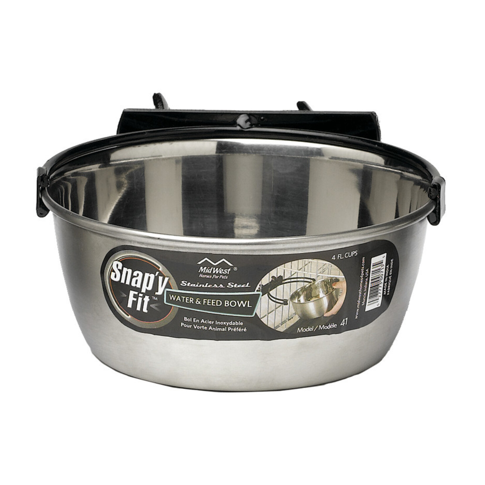 MidWest Snap'y Fit S/S Water & Food Bowl  (4  fl cups))