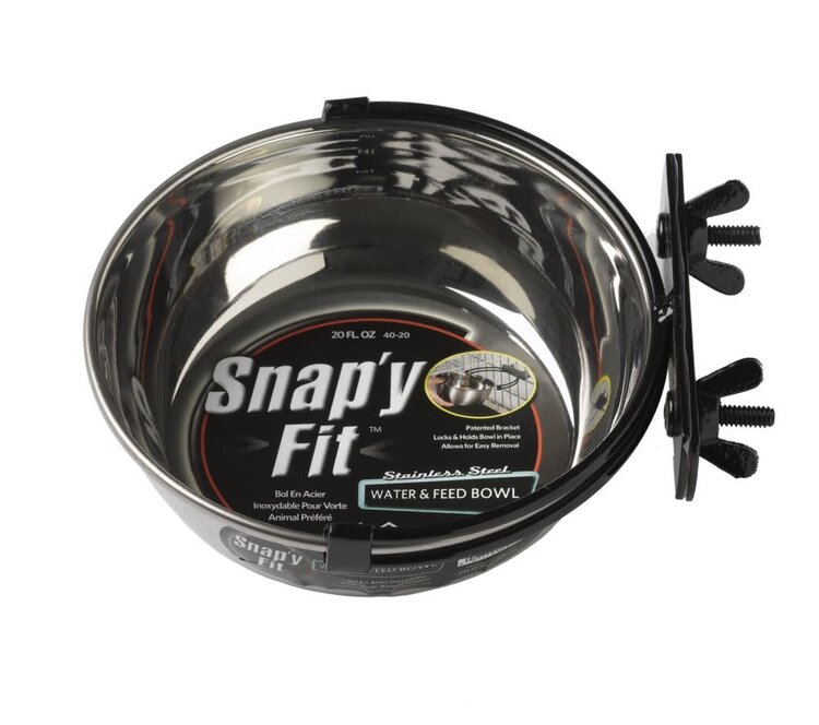 MidWest Homes for Pets MidWest Snap'y Fit S/S Water & Food Bowl  (20oz)