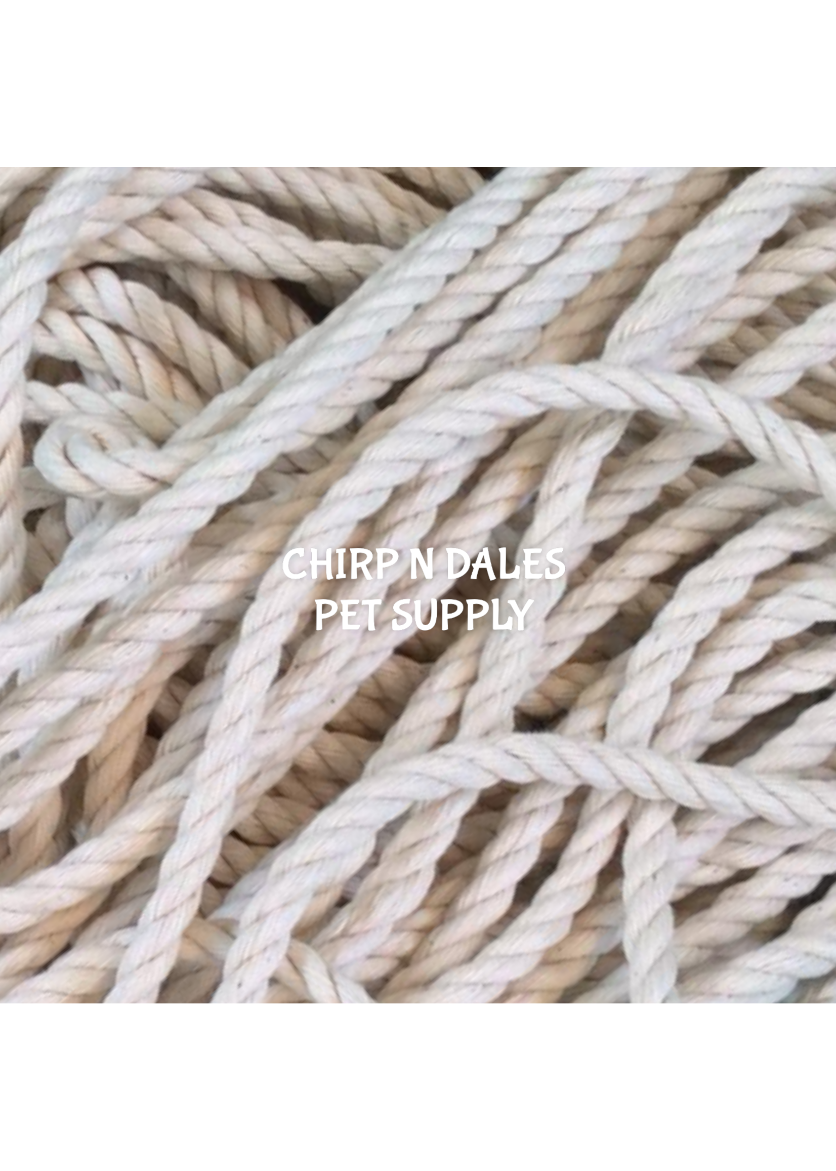 Chirp N Dales 100 % Cotton 3 Strand Rope 1/4'' (per foot)