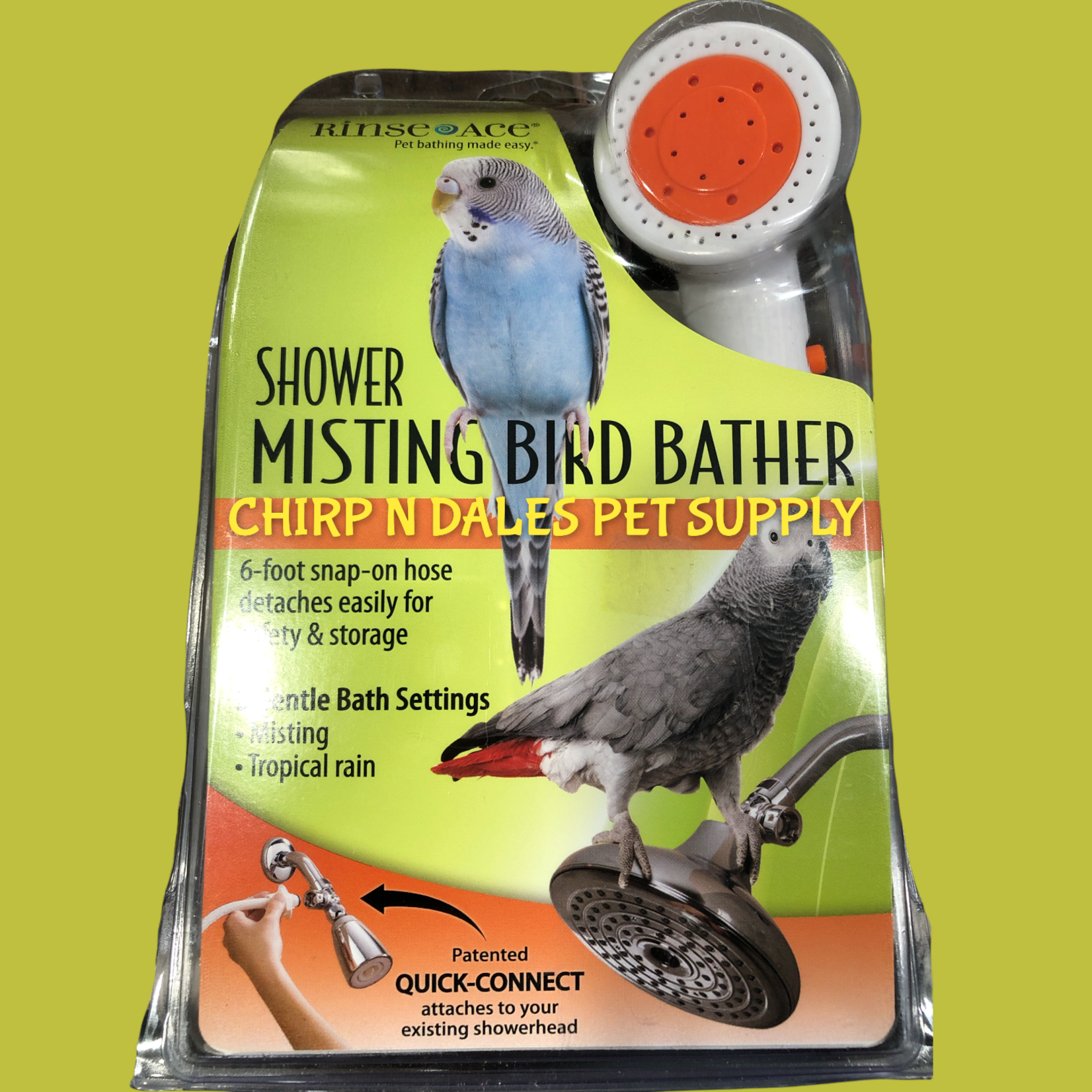 Rinse Ace Shower Misting Bird Bather