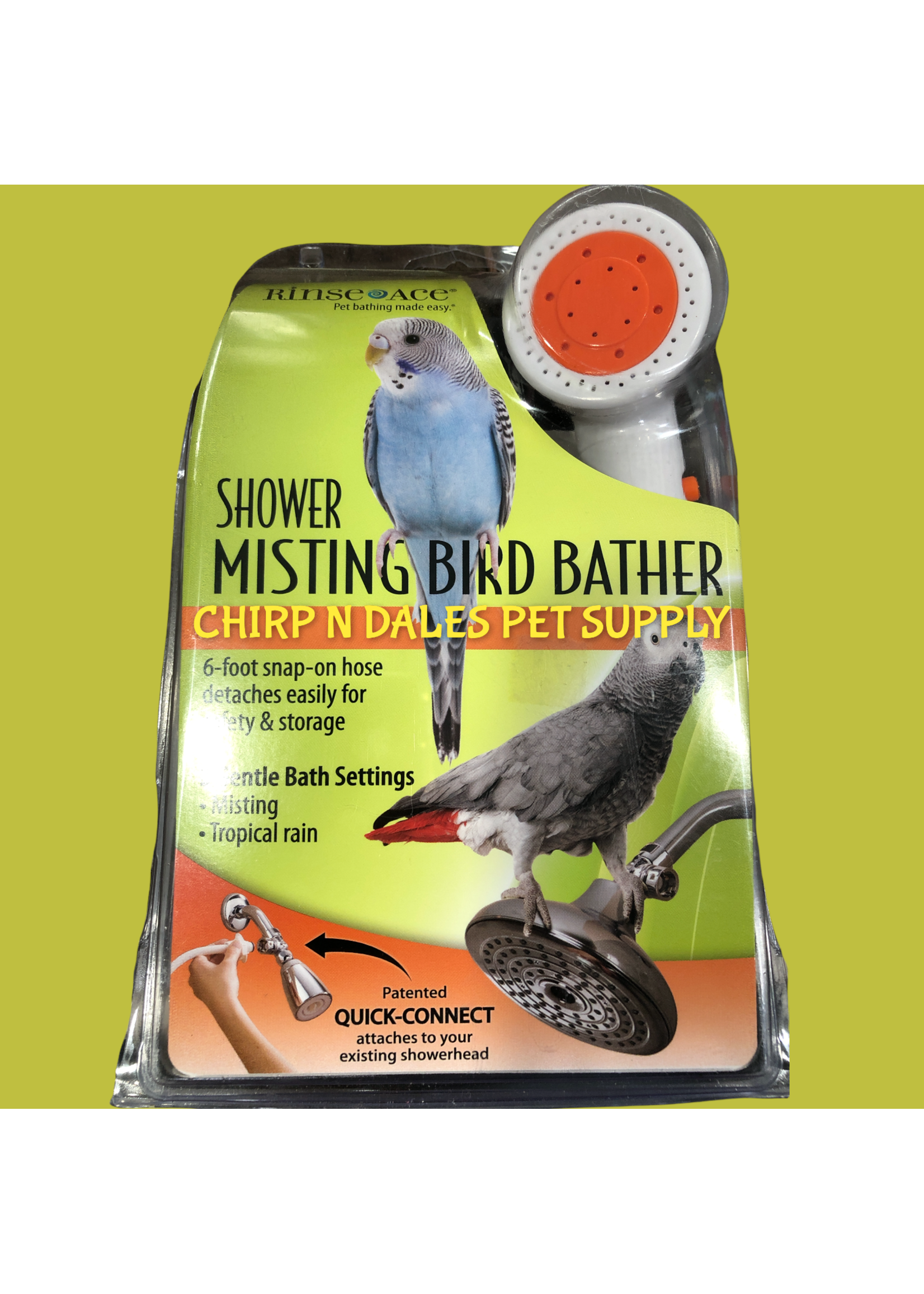 Rinse Ace Shower Misting Bird Bather