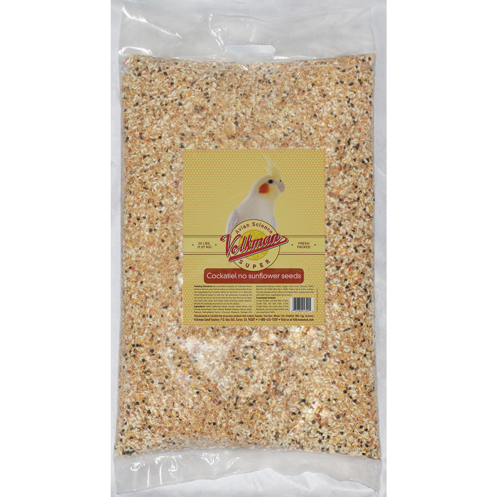 Volkmans Volkmans Avian Science Cockatiel No Sunflower (20lb)