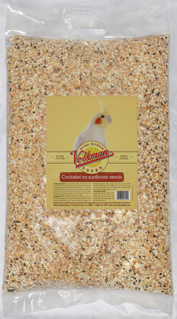 Volkmans Volkmans Avian Science Cockatiel No Sunflower (20lb)