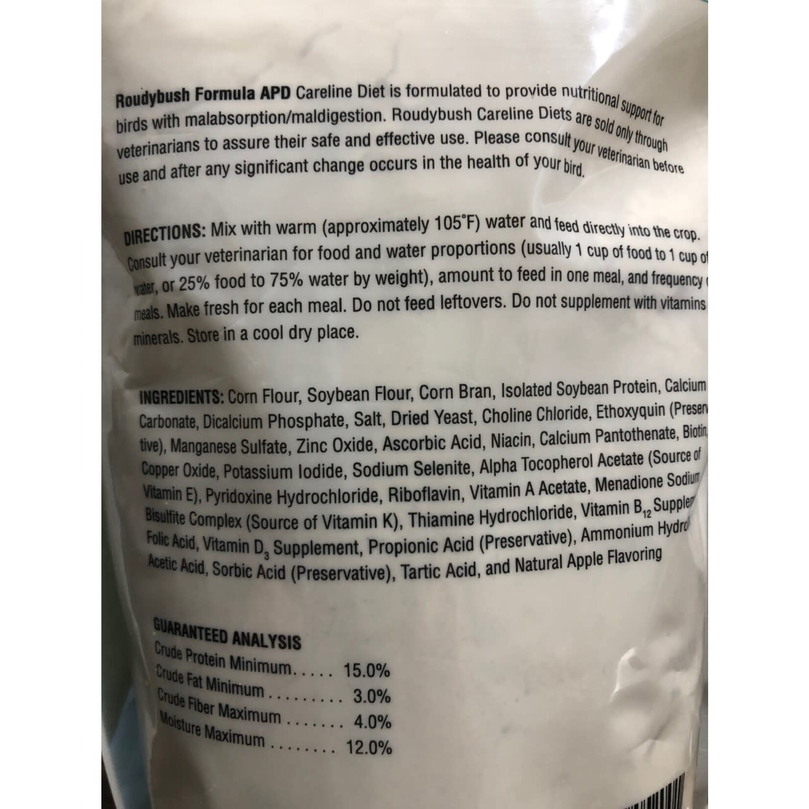 Roudybush Careline Formula APD Proventricular Powder (24oz)PRESCRIPTION REQUIRED