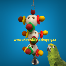 Featherland Paradise Caitec  3D Triple Ball With Bell , 3 x 8"