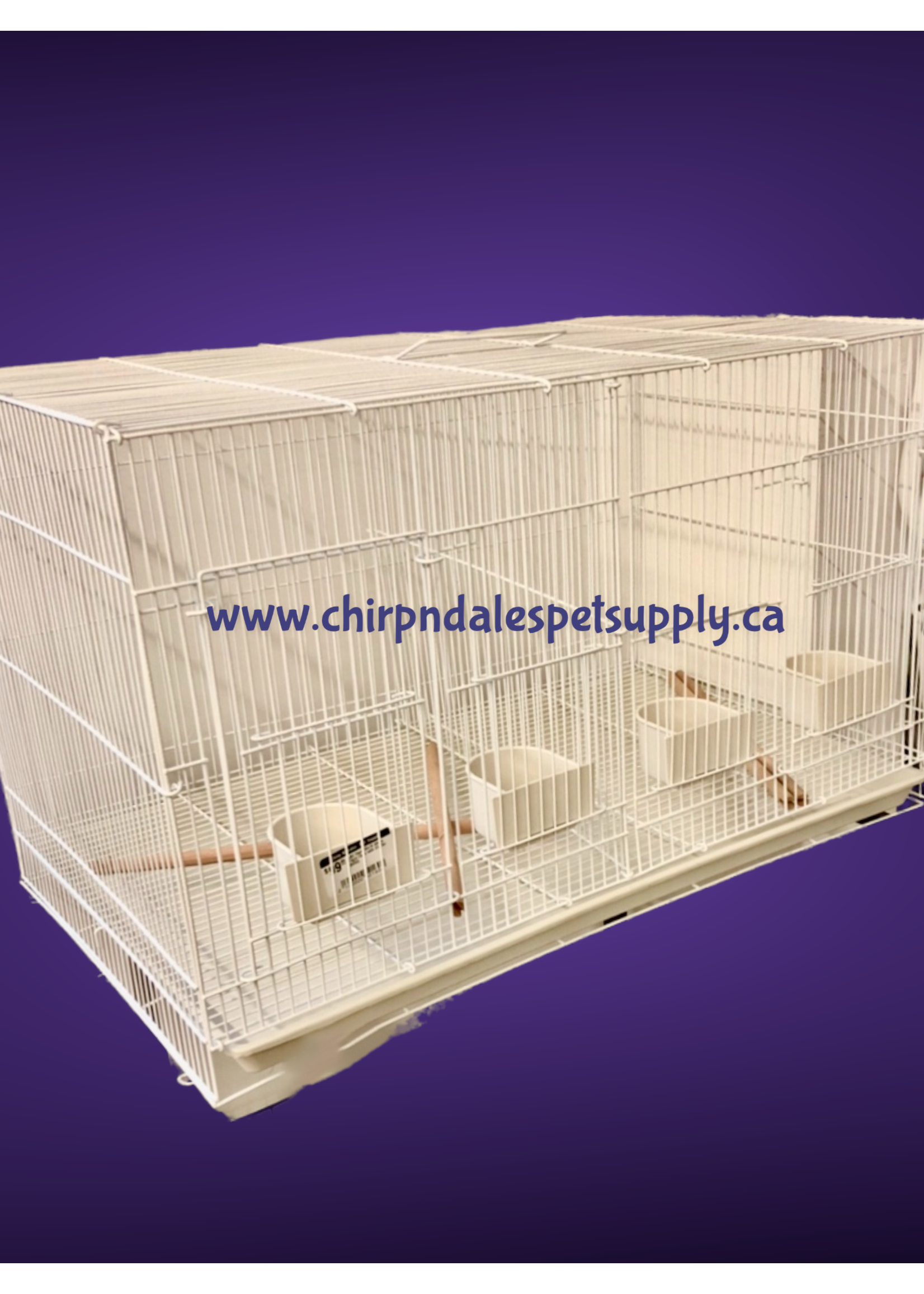 A&E A&E Cage 30x18 White Flight Cage with Divider (504D)