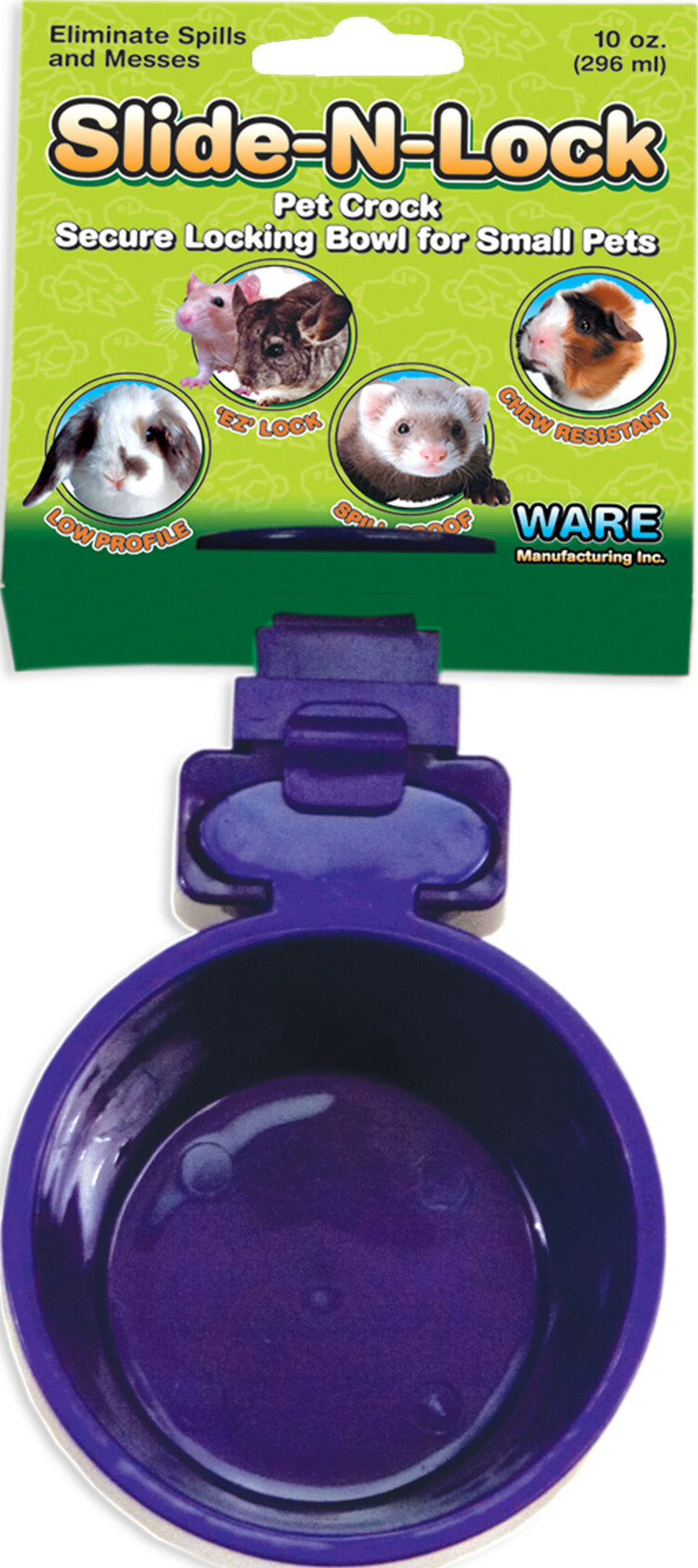 WARE MFG Slide-N-Lock Pet Crock 10oz