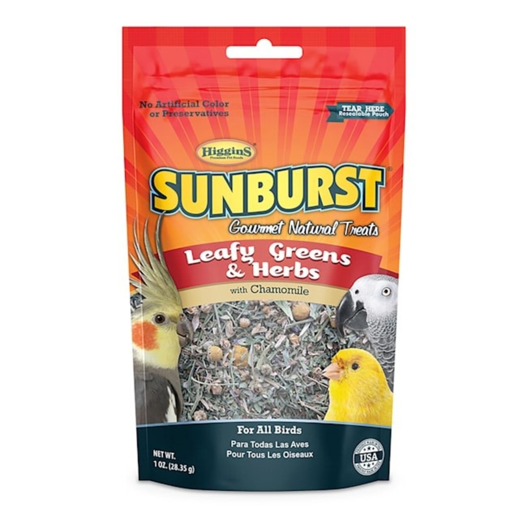 HIGGINS PREMIUM Higgins Sunburst Leafy Greens+Herb 1oz (for all birds)
