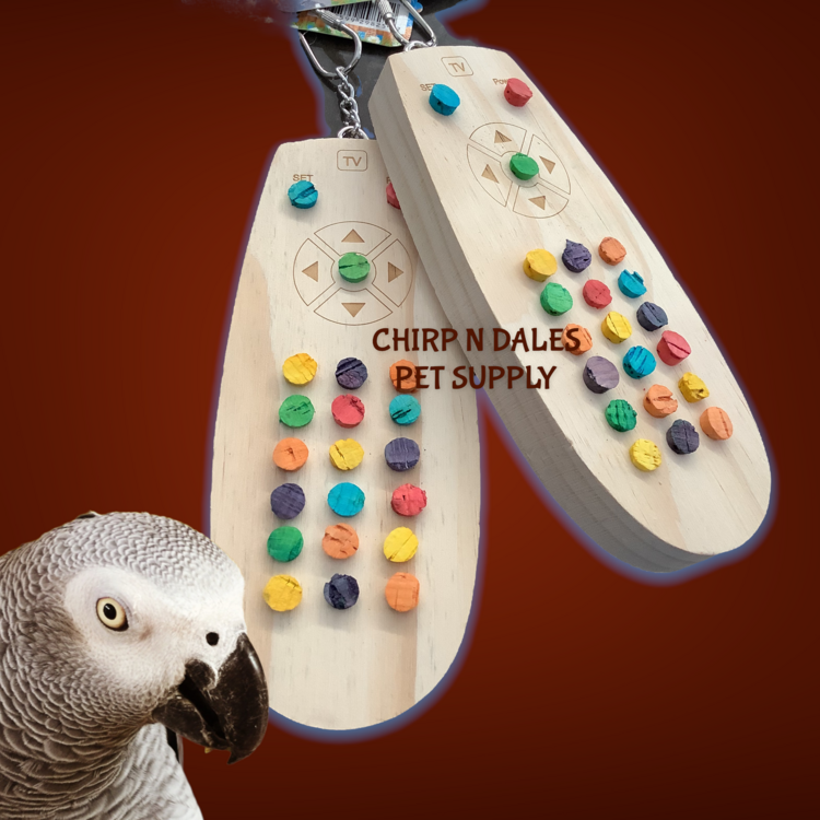 Jolly Jungle WOODEN TV REMOTE CONTROL PARROT CHEW TOY