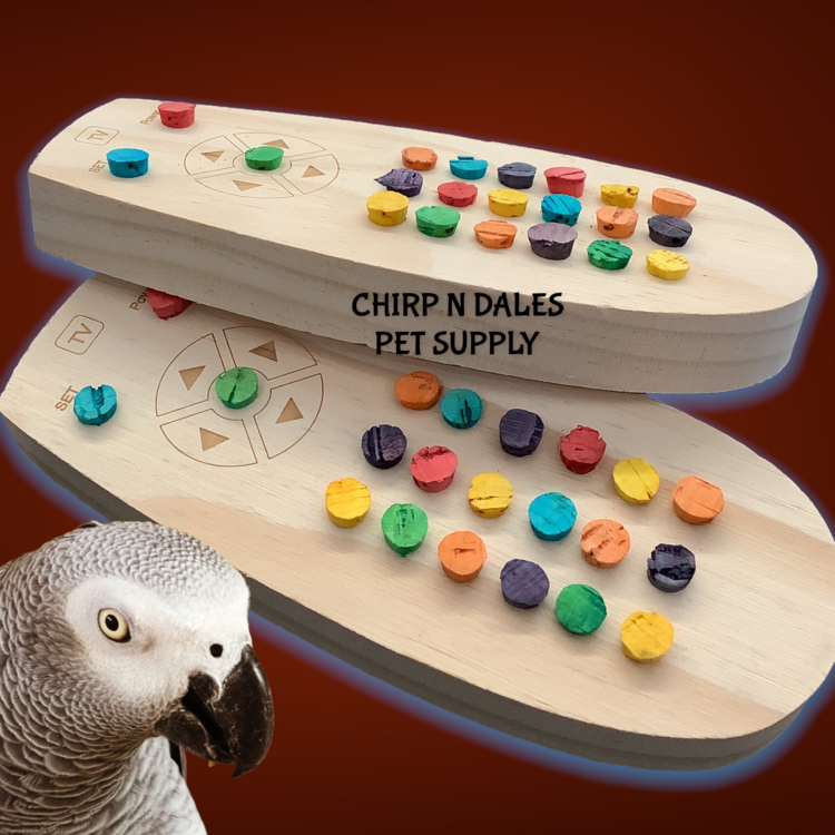 Jolly Jungle WOODEN TV REMOTE CONTROL PARROT CHEW TOY