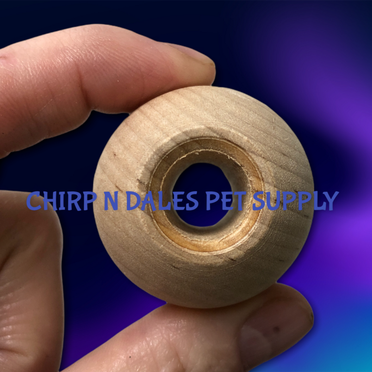 Chirp N Dales Wood Bead, High Gloss, Naturally Polished 1",   5/16" Pre Drilled Hole