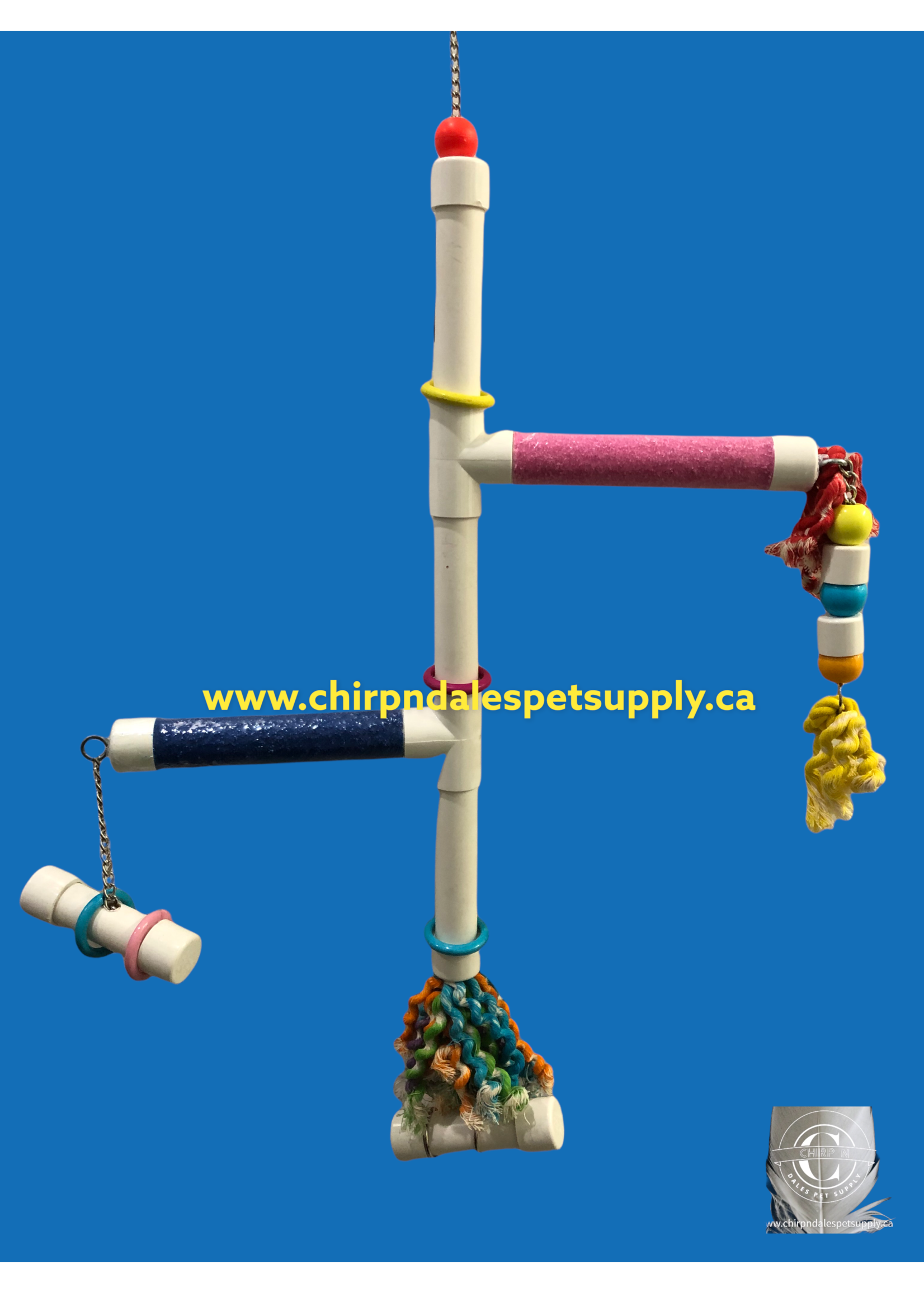 Kings Cages Kings Cages  Swinging PVC  Perch with Plastic Pipe