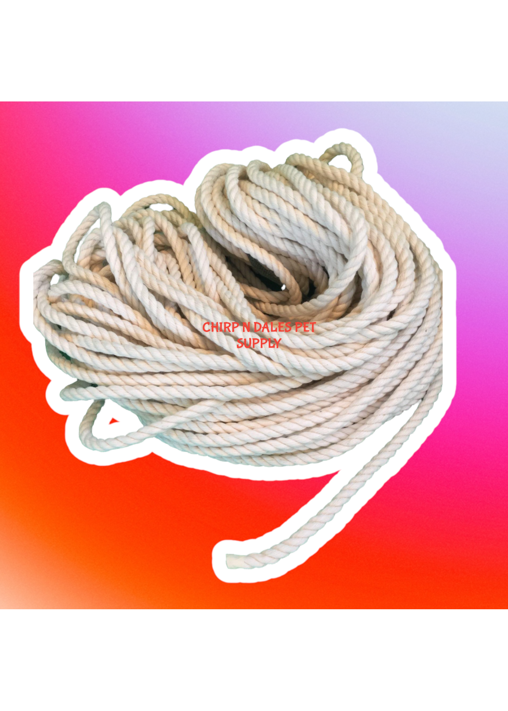 Chirp N Dales 100 % Cotton 3 Strand Rope 1/4'' (per foot)