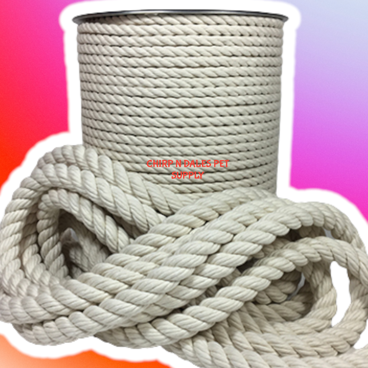 100% Cotton 3 Strand Rope 3/8'' (per foot)