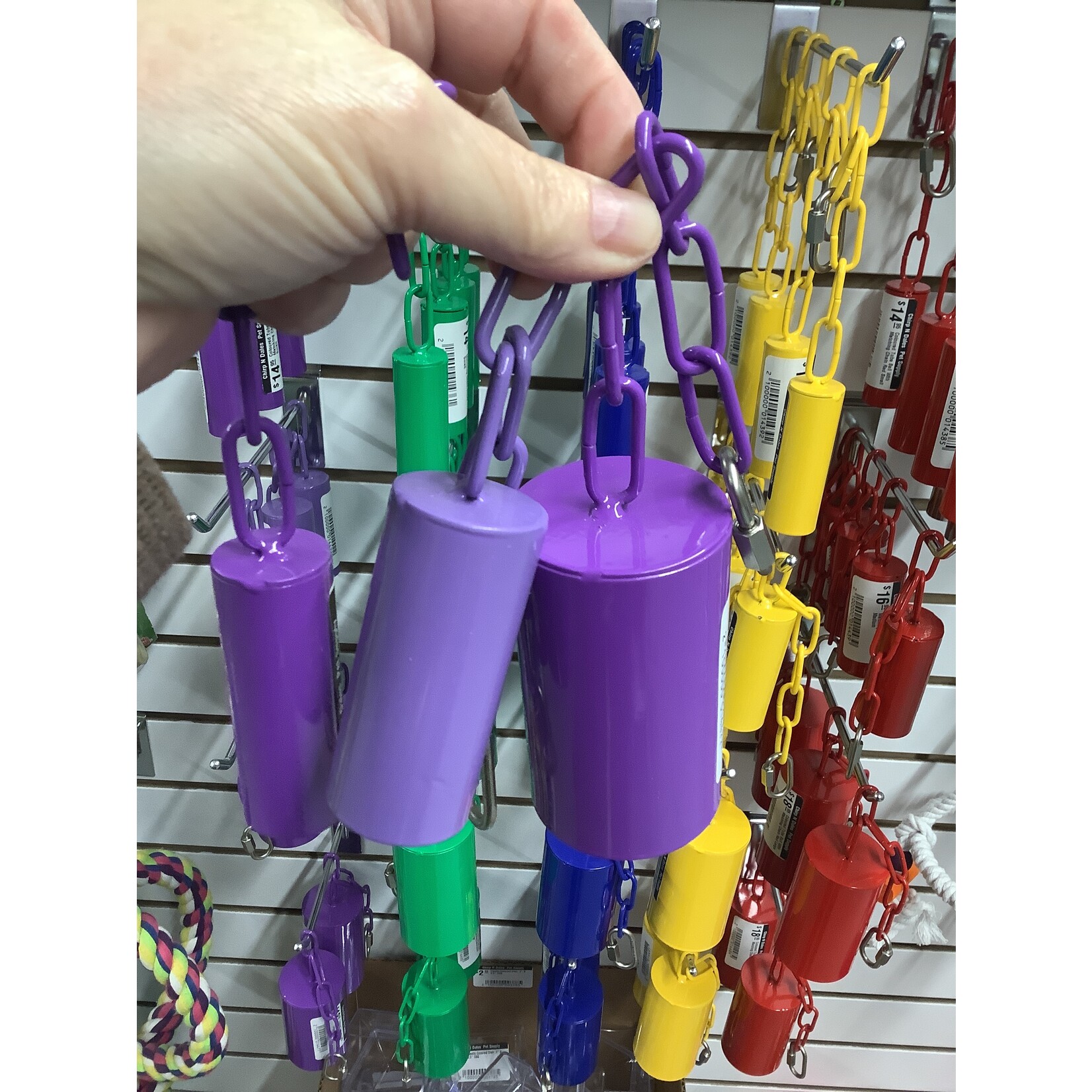 Chirp N Dales Coloured Tube Bell With Matching Chain