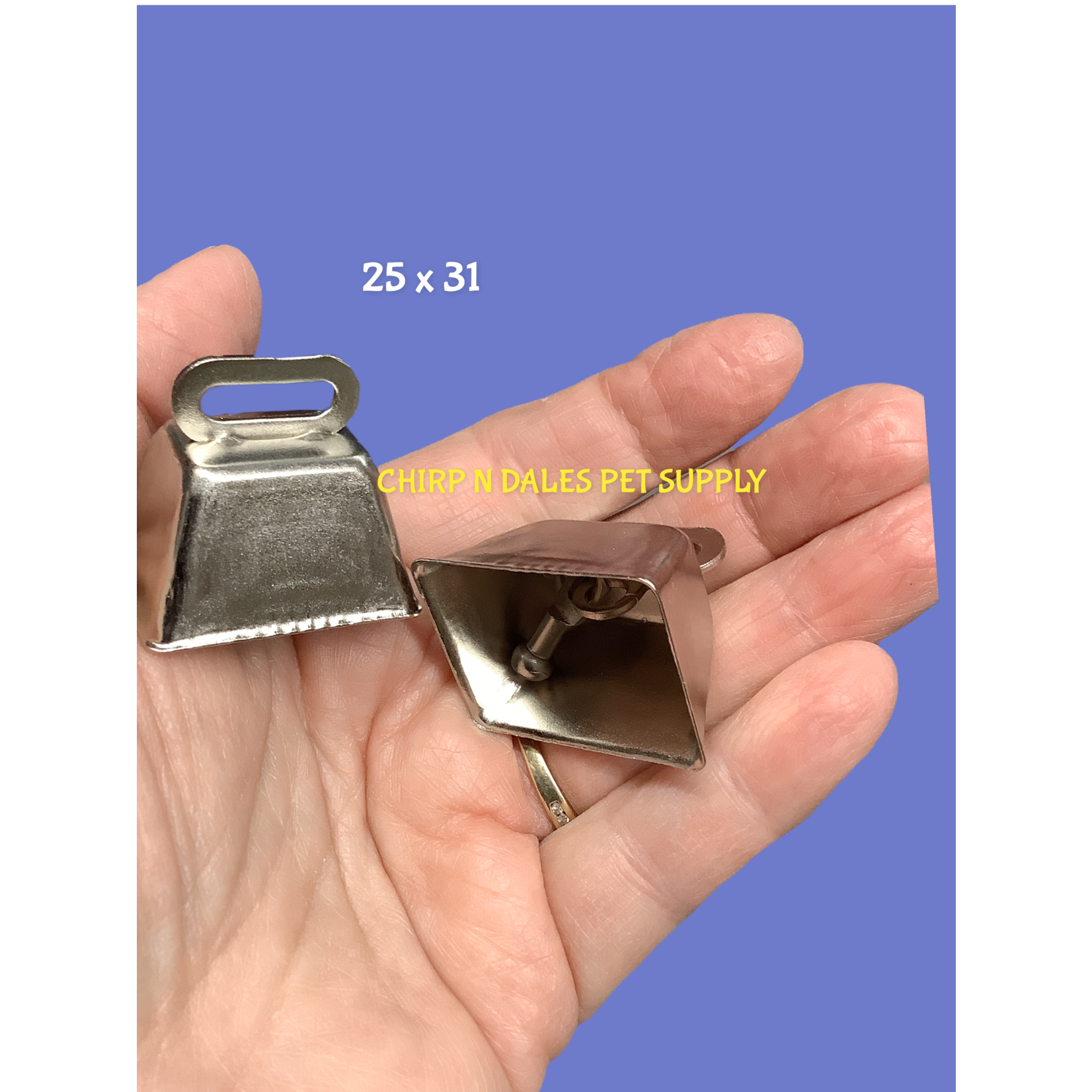 Chirp N Dales Nickel Plated Non Toxic Flat Eye Cow  Bell