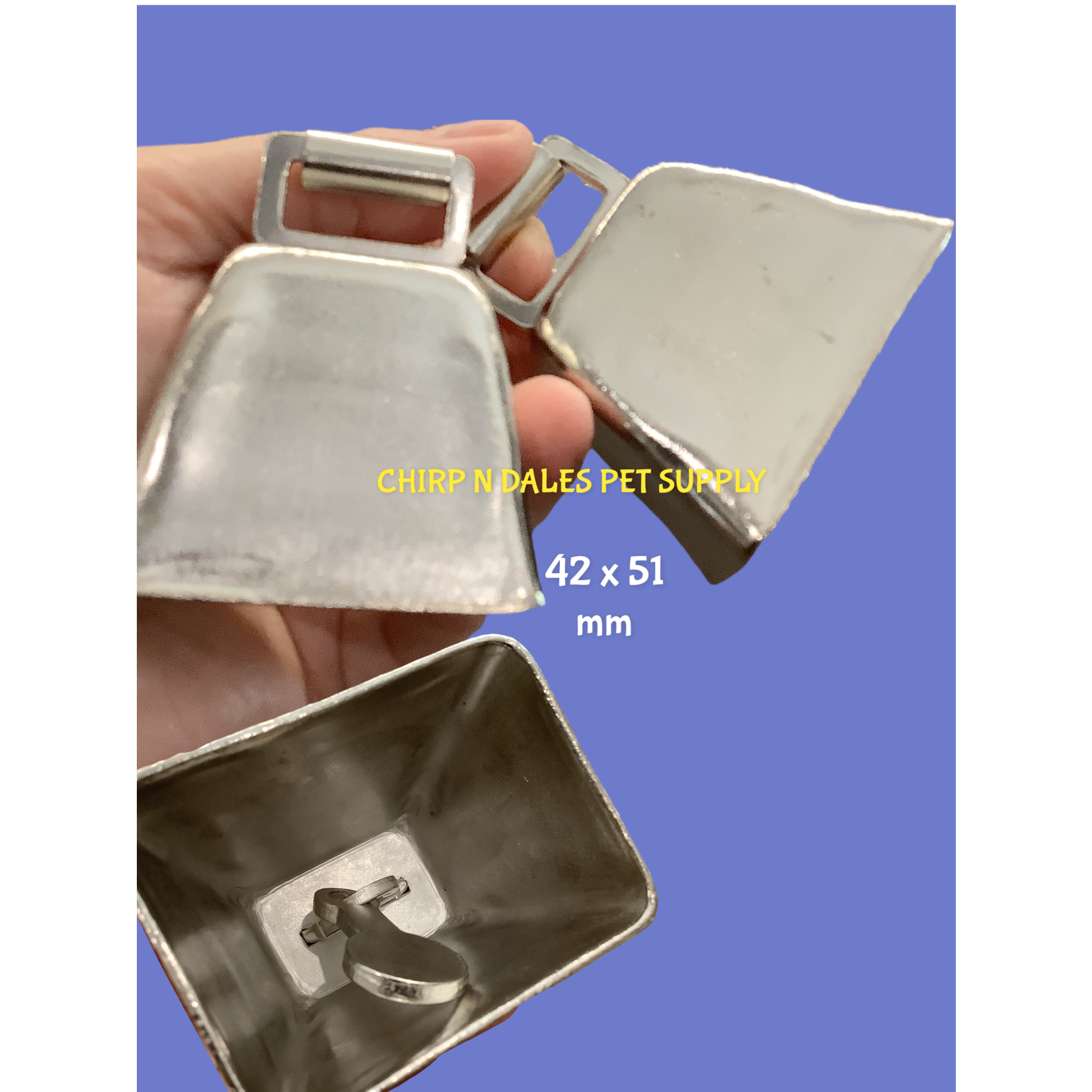 Chirp N Dales Nickel Plated Non Toxic Flat Eye Cow  Bell