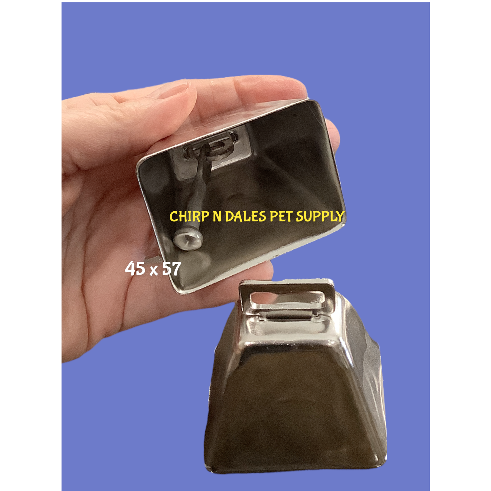 Chirp N Dales Nickel Plated Non Toxic Flat Eye Cow  Bell