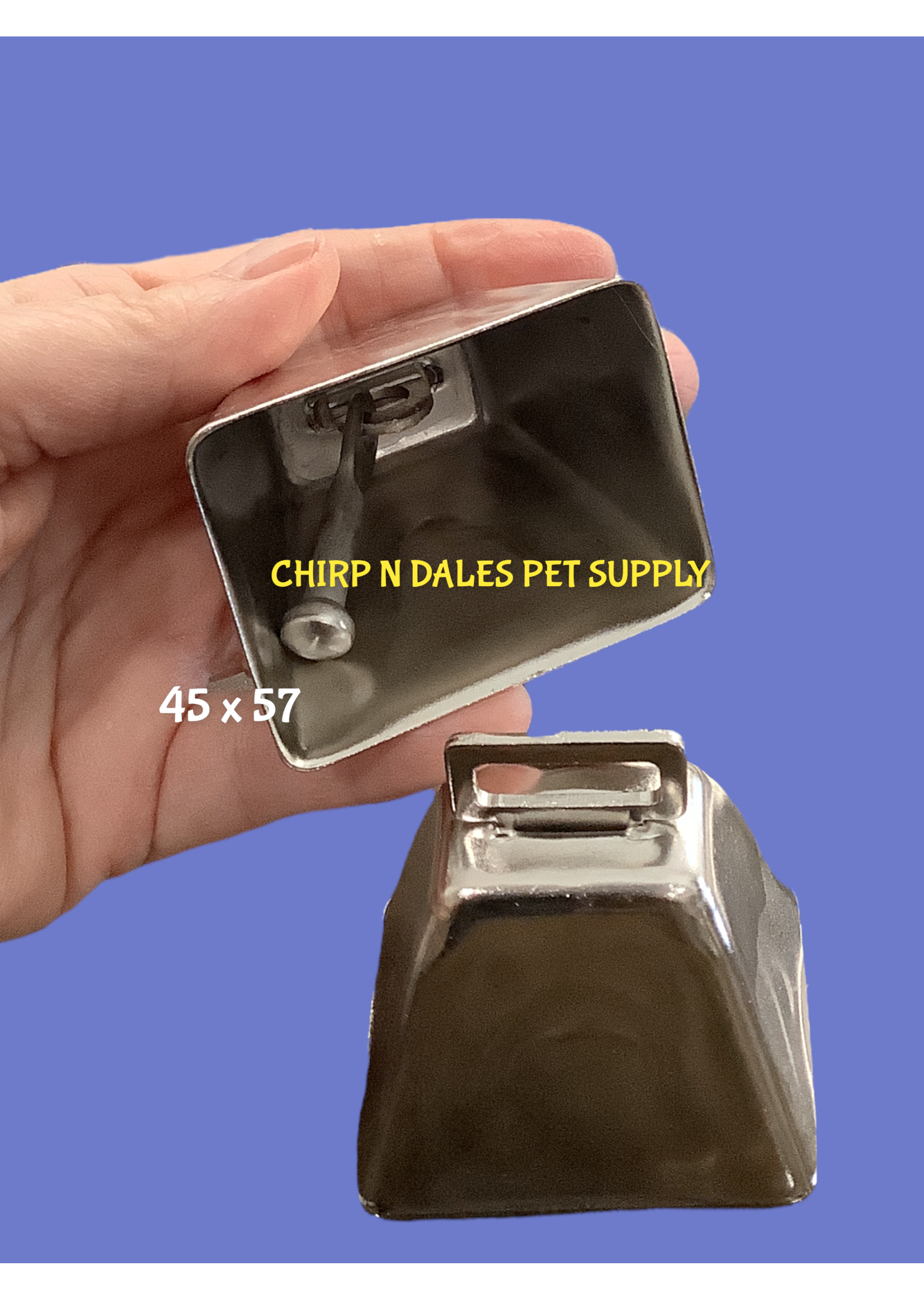 Chirp N Dales Nickel Plated Non Toxic Flat Eye Cow  Bell