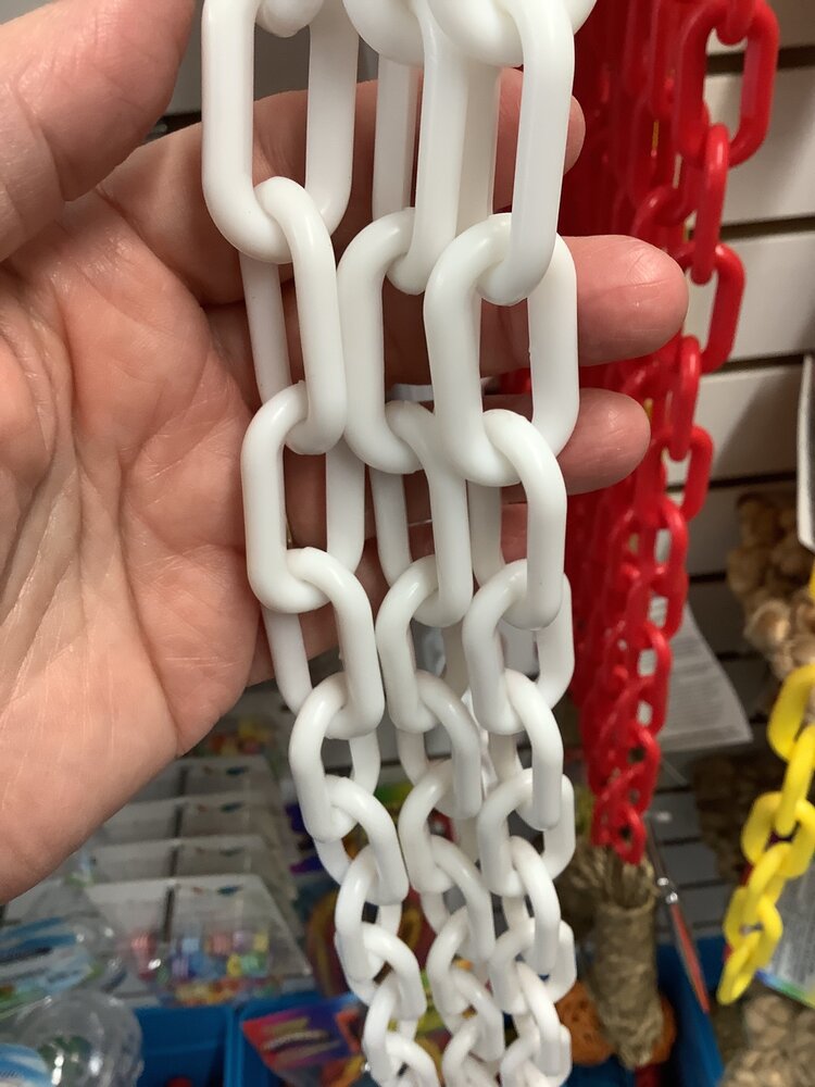 Chirp N Dales Plastic Chain  1/4" X 1.5" X 20" White
