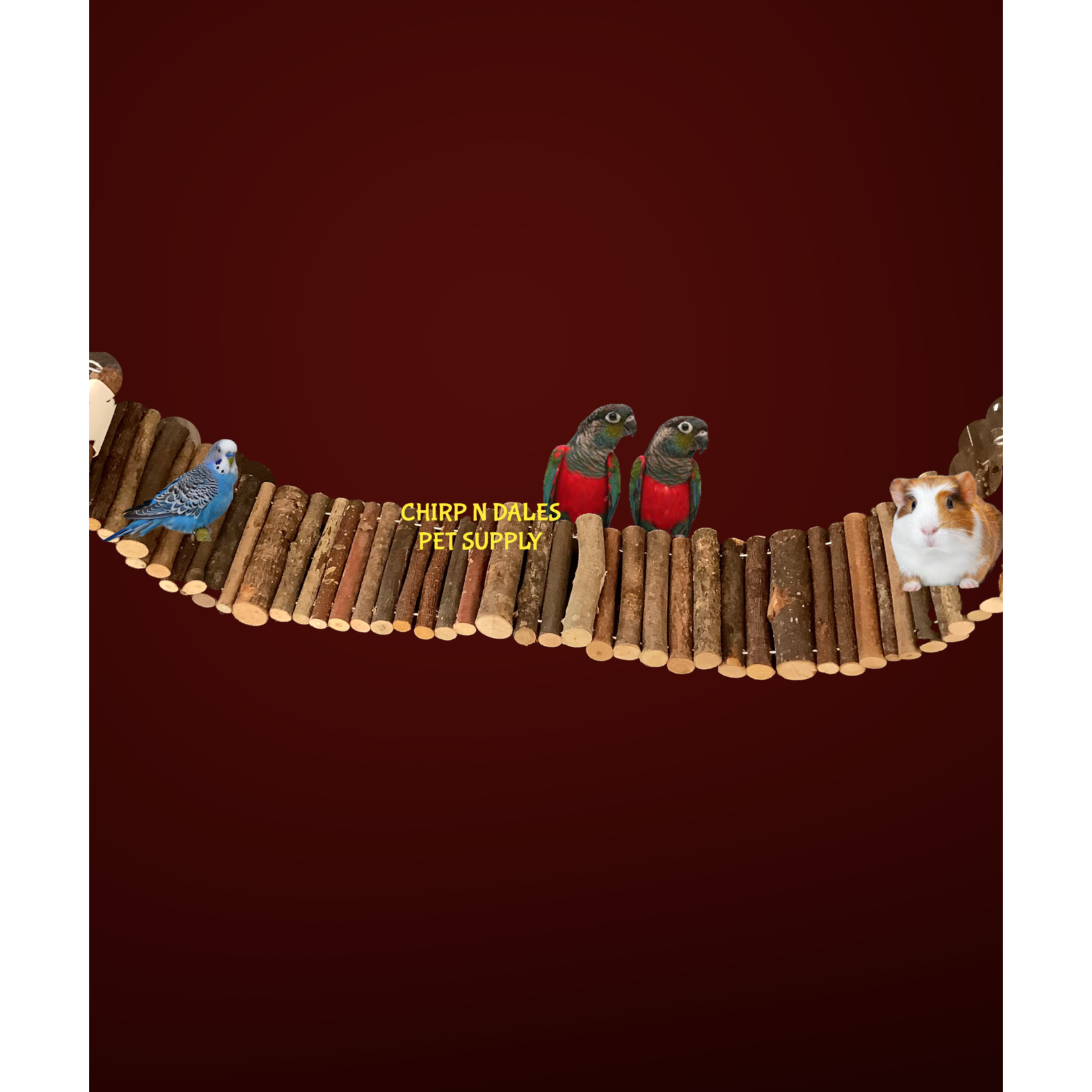 Glitter Pets GP NATURAL WOOD LADDER FLEXI BIRD WALK A824-2