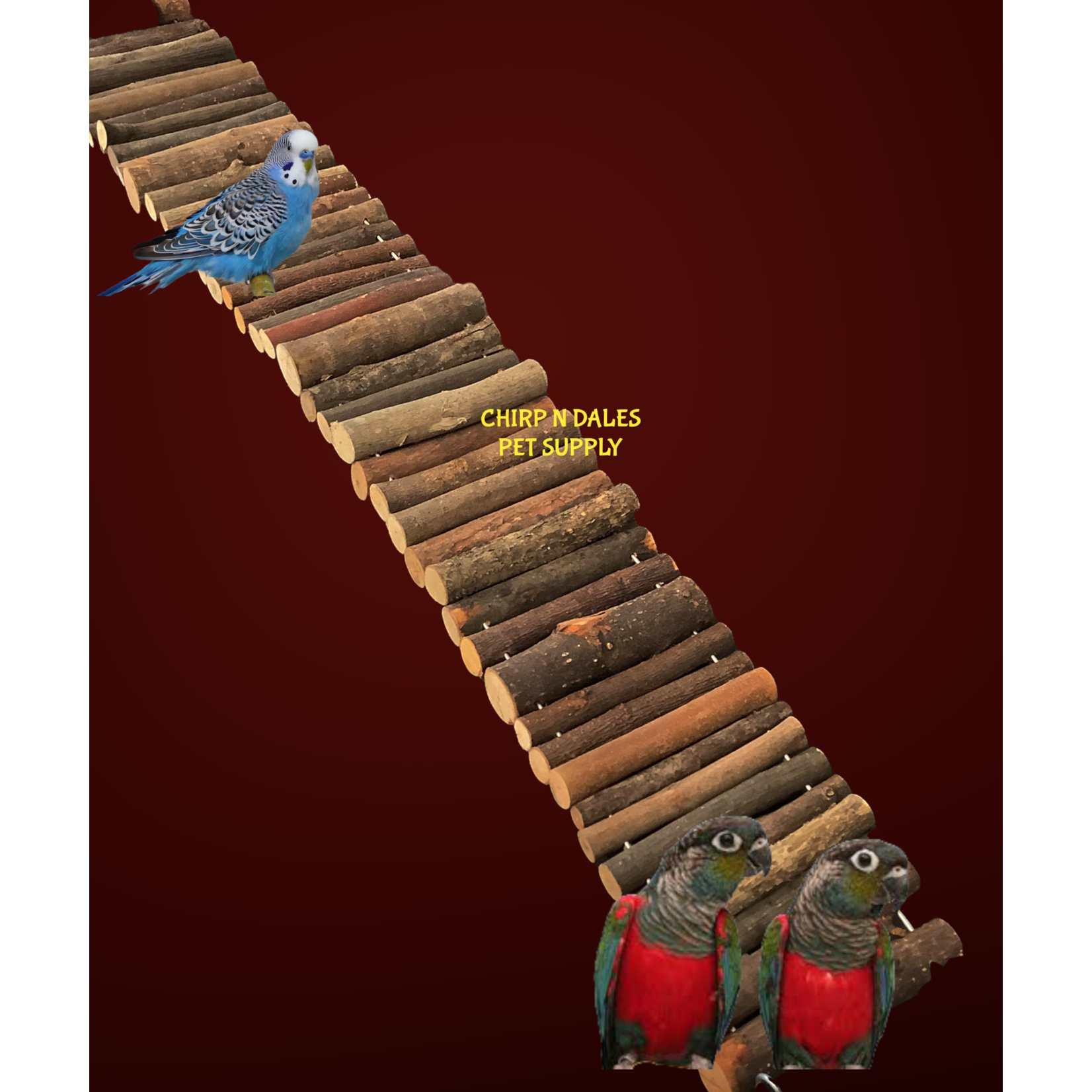 Glitter Pets GP NATURAL WOOD LADDER FLEXI BIRD WALK A824-2