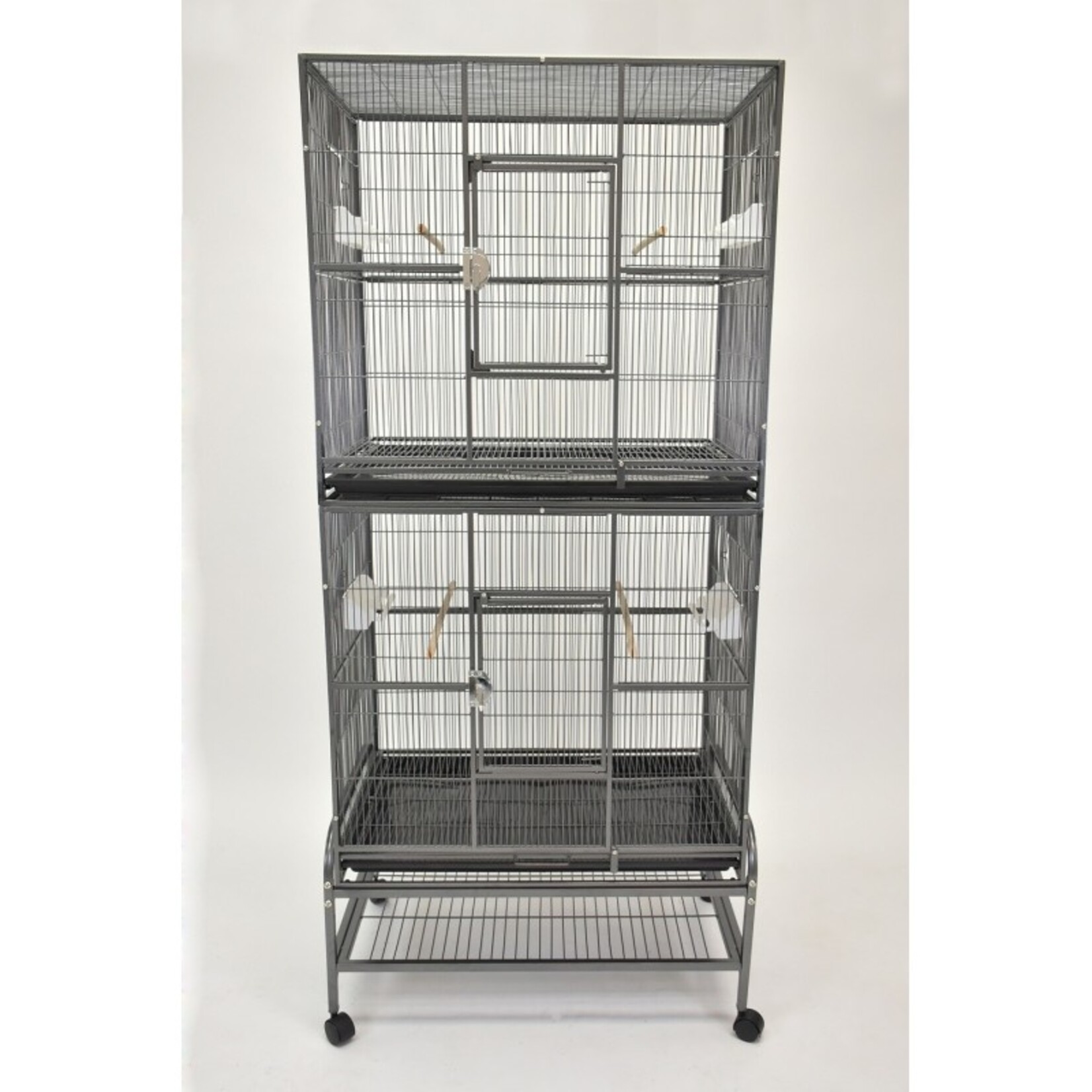 Glitter Pets GP Double Stacked Bird Cage (FL03)13221-2 BLACK