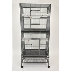 Glitter Pets GP Double Stacked Bird Cage (FL03)13221-2 BLACK