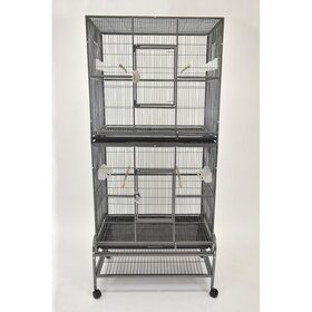Glitter Pets GP Double Stacked Bird Cage (FL03)13221-2 BLACK