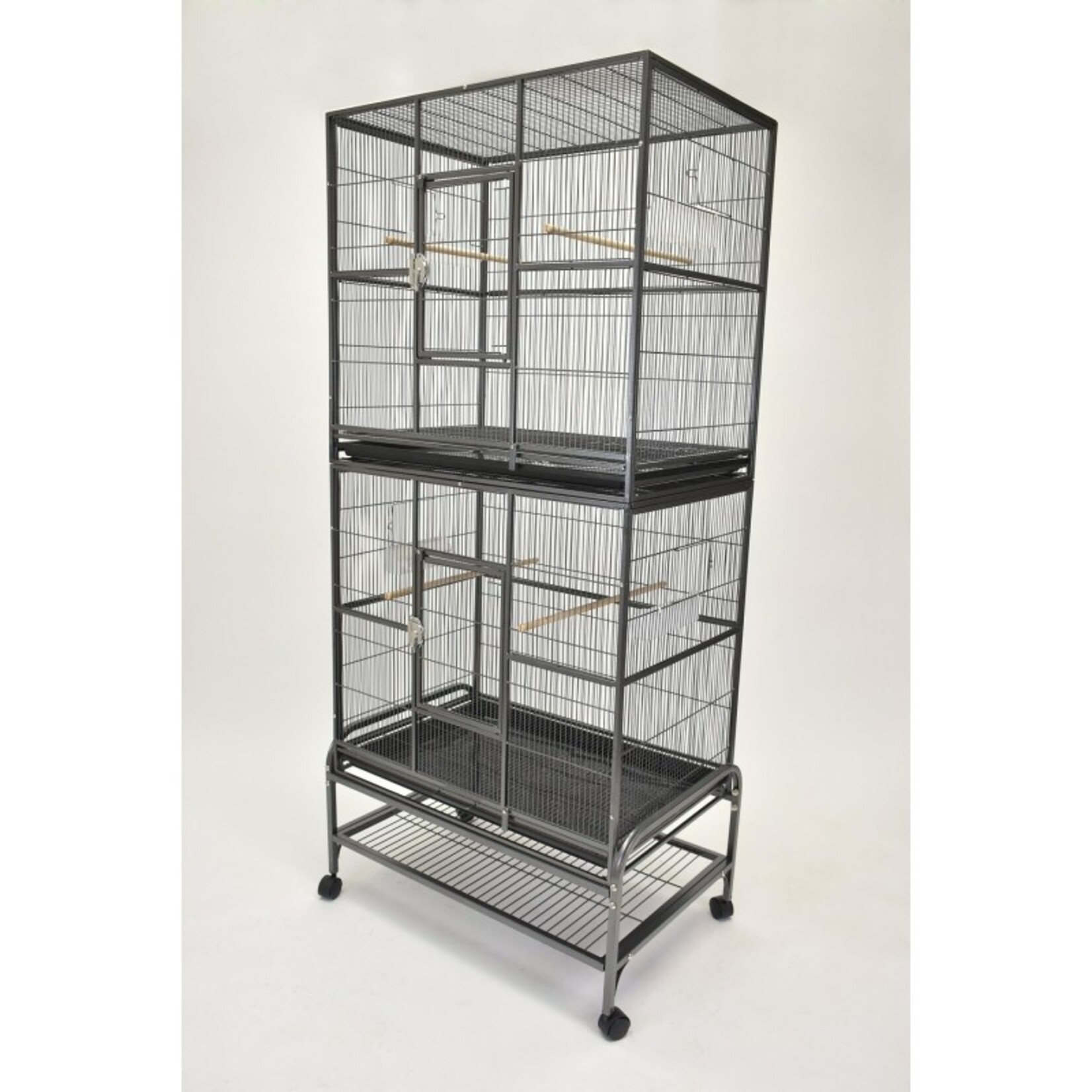 Glitter Pets GP Double Stacked Bird Cage (FL03)13221-2 BLACK