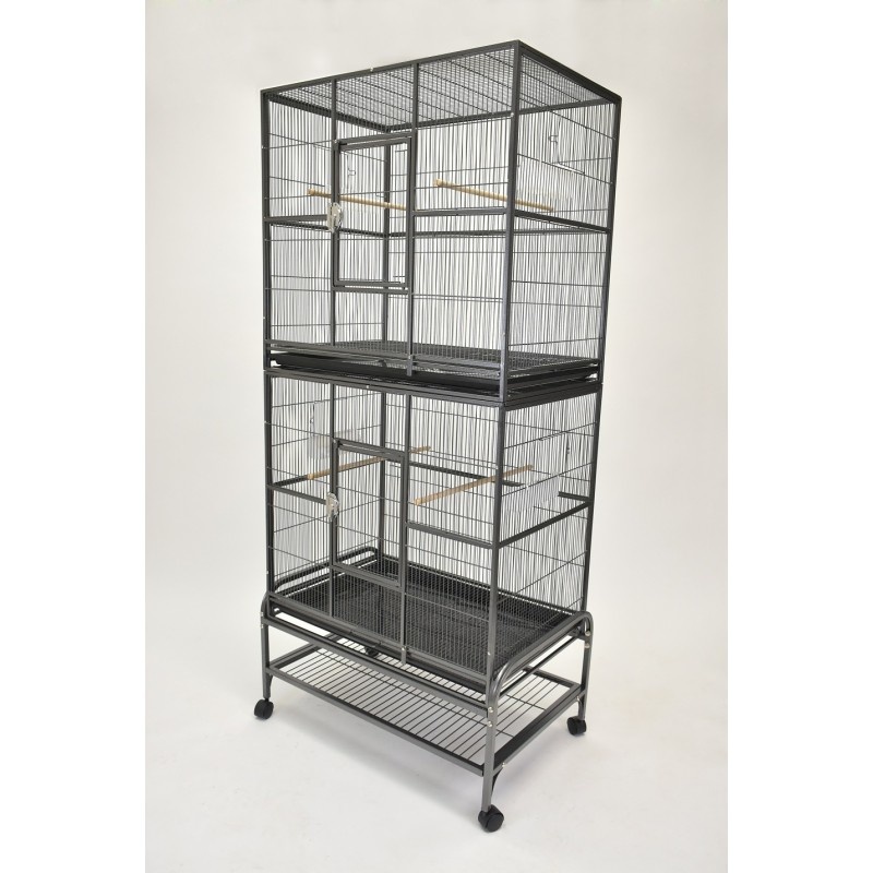 GP Double Stacked Bird Cage (FL03) WHITE Chirp N Dales Pet Supply