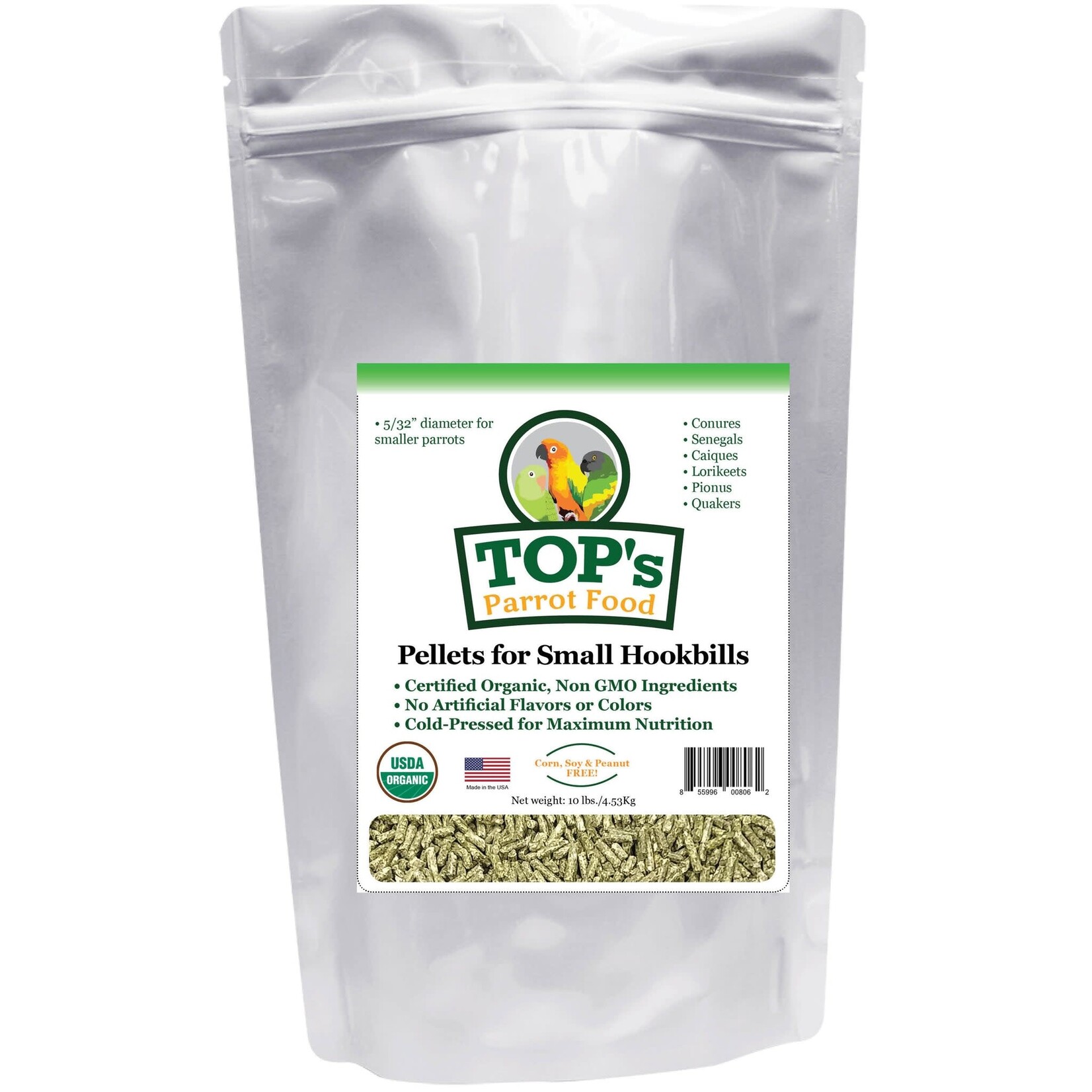 Totally Organics TOPS TOP's Small Parrot Pellets