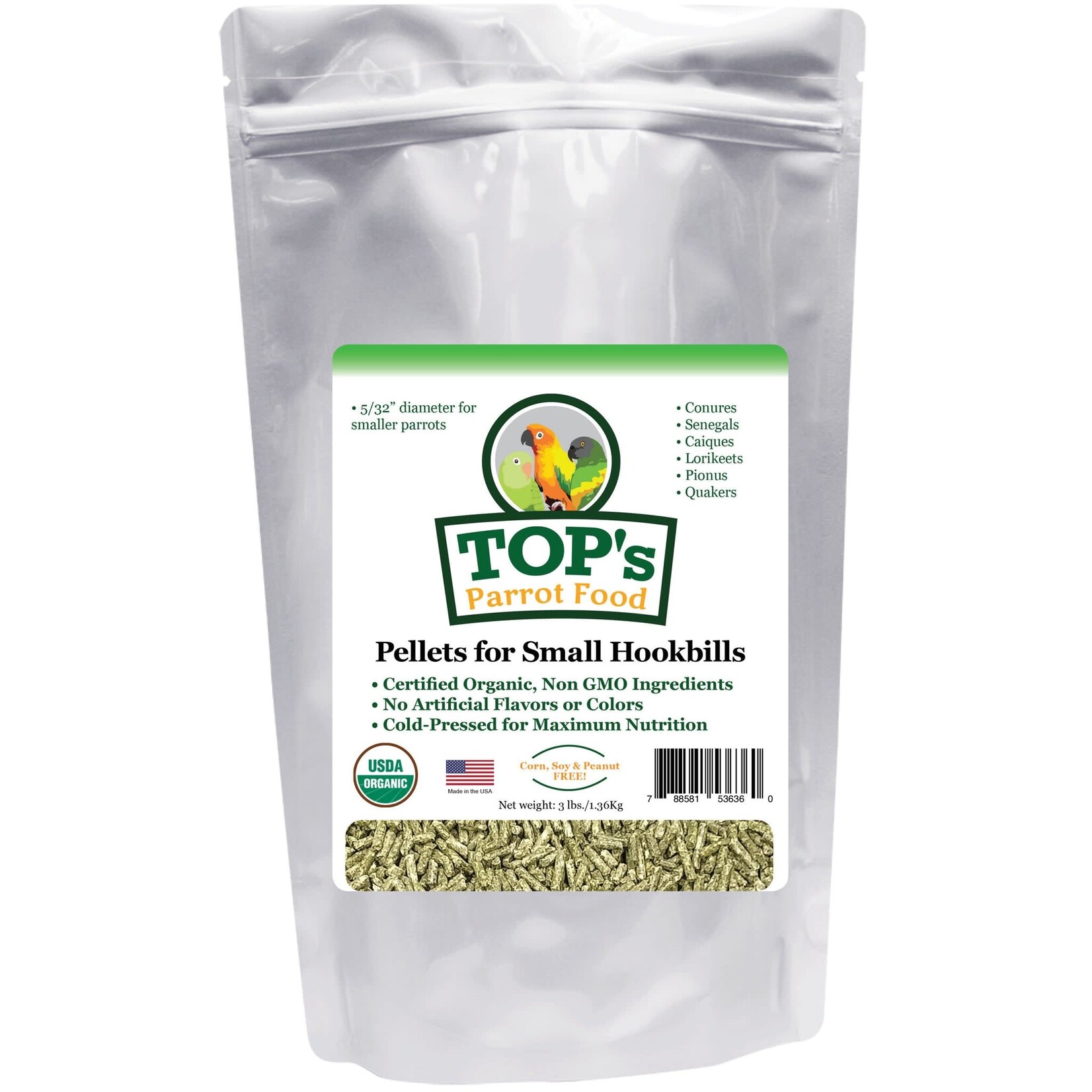 Totally Organics TOPS TOP's Small Parrot Pellets